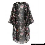 AUTAS Women Chiffon Boho Sunblock Kimono Coat Cover ups Shawl Gown Cardigan Swimwear Tops Black B07CTJDS2Q